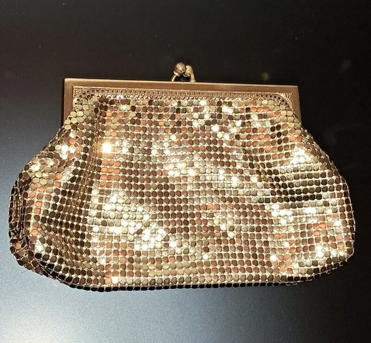 Vintage Whiting & Davis Gold Mesh Evening Purse - Image 1