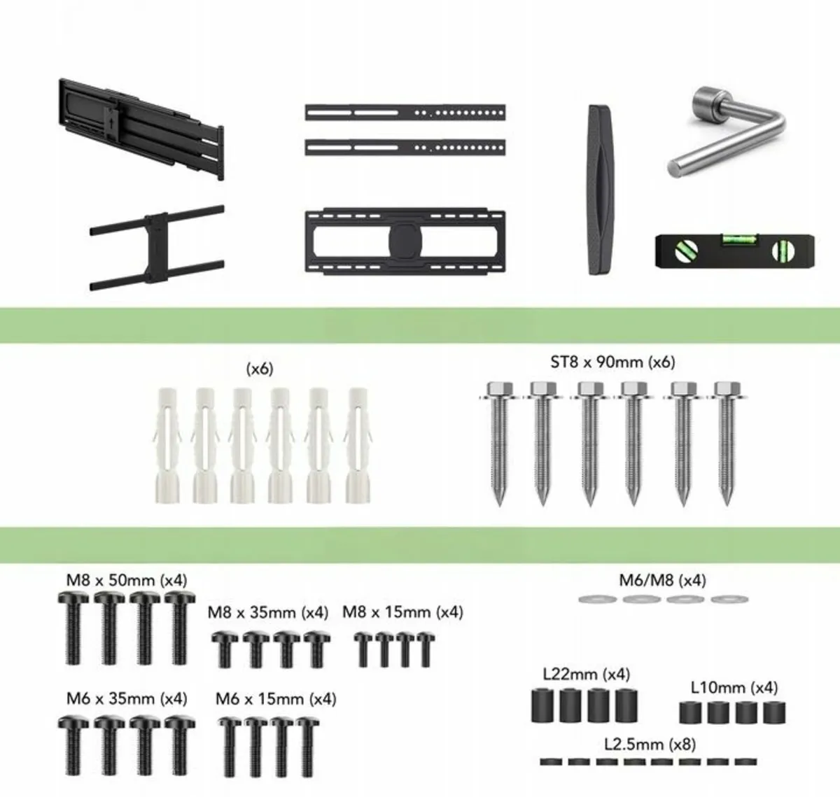 Tv Wall Mount Bracket Tilt Swivel Long Arm 43-95" - Image 1