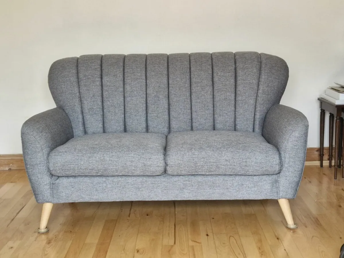 2 Seater Grey Fabric Harper Sofa - New, Unused - Image 2