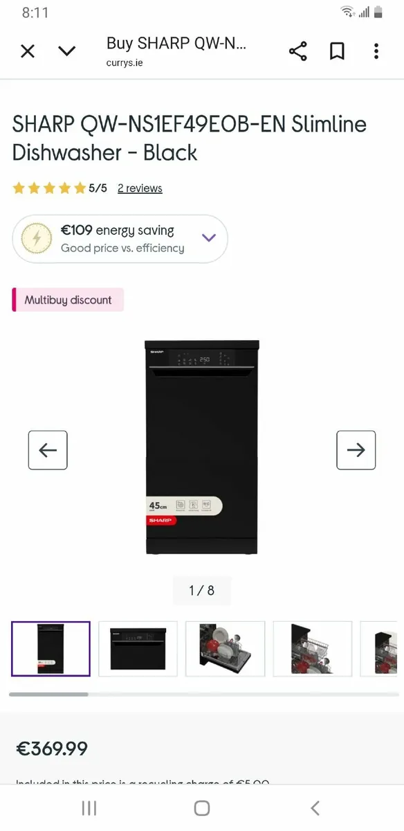 Brand new in box sharp black dishwasher - Image 1