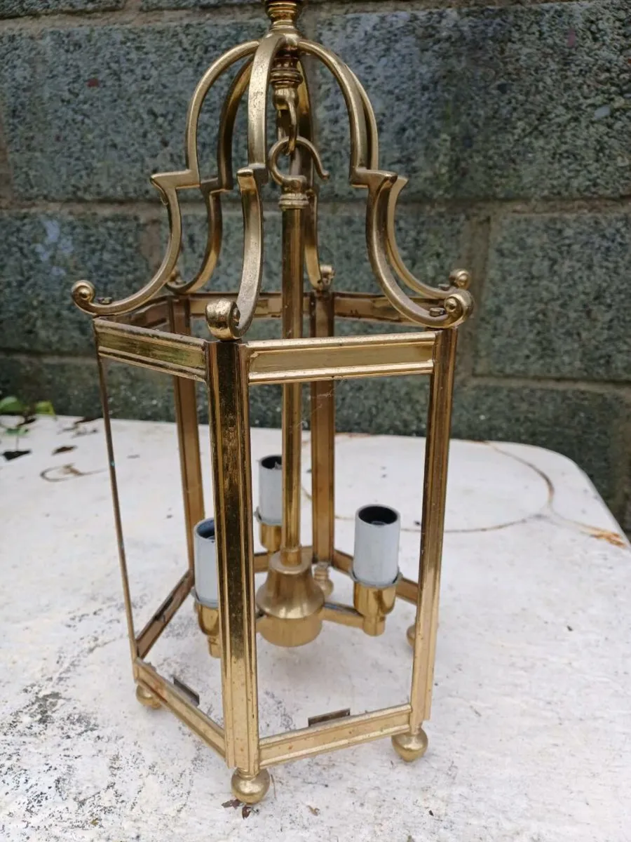 Vintage Brass Chandelier - Image 3