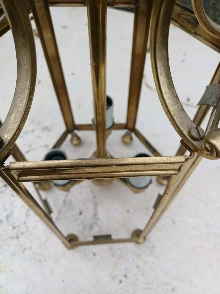 Vintage Brass Chandelier - Image 4