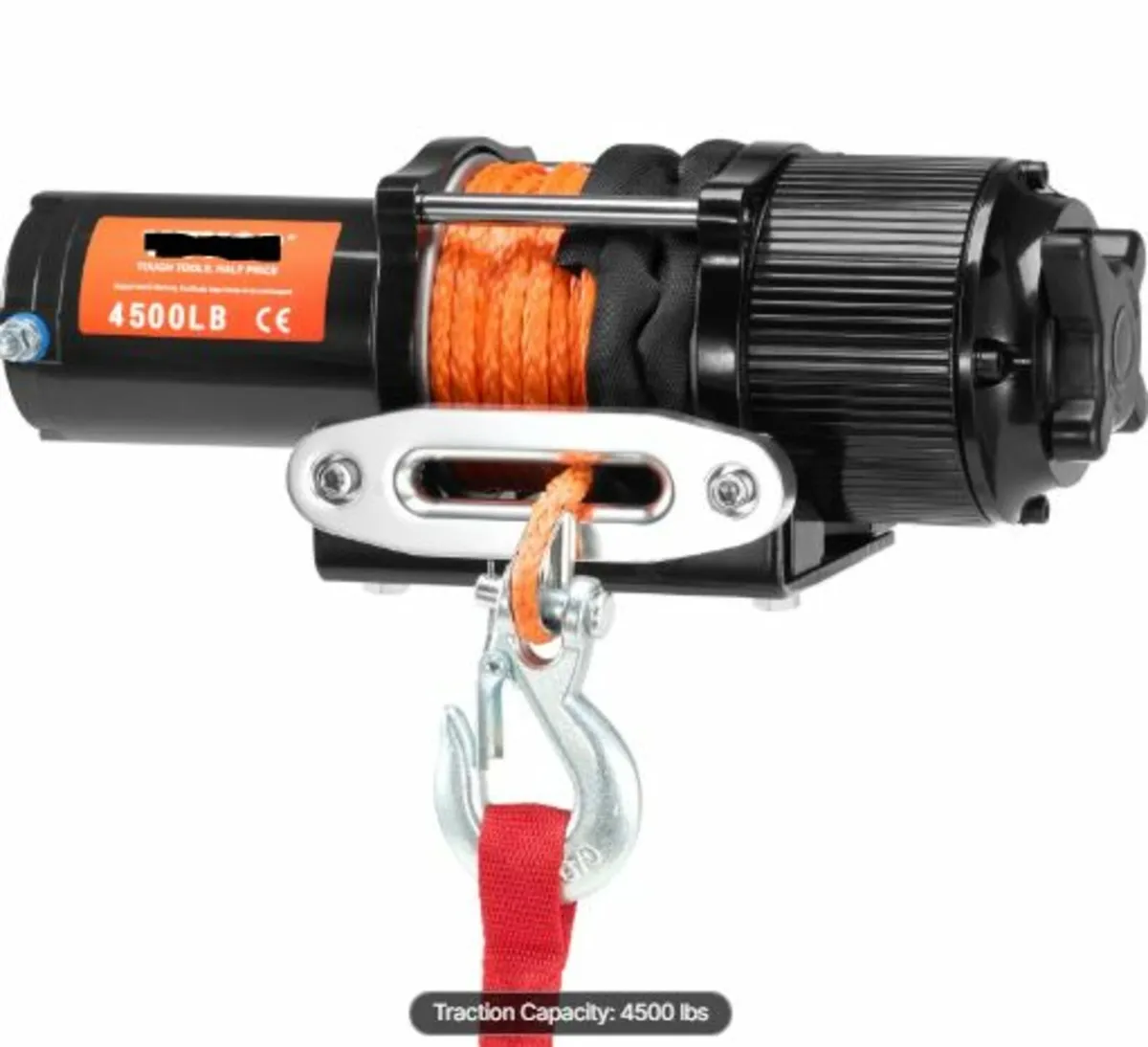 Electric Winch ATV UTV 2041.2 kg Synthetic Rope Wa - Image 2