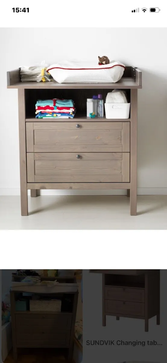 Ikea cot and unit - Image 2