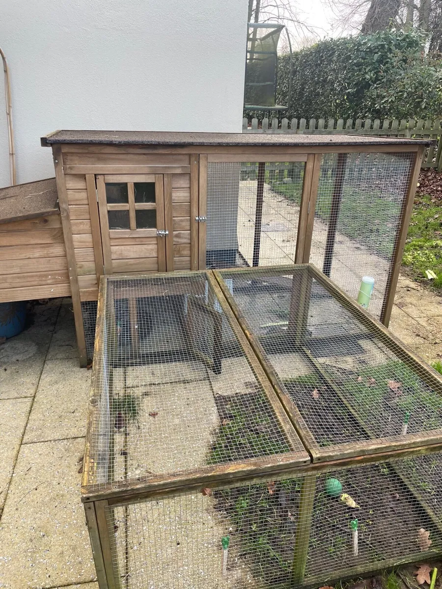 Large rabbit /chicken hutch and extension run - Image 1