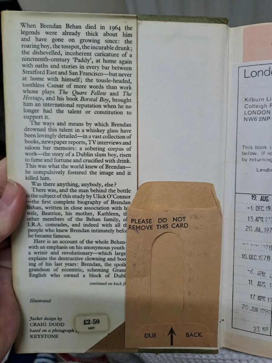 1970 Brendan Behan Ulick O’Connor 1st ed - Image 4
