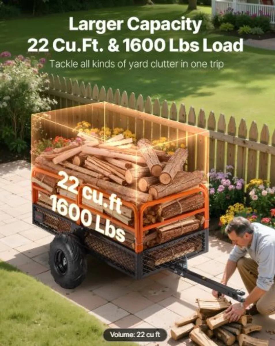 Garden Utility Trailer, 22 Cu. Ft. & 725 kg, ATV - Image 4