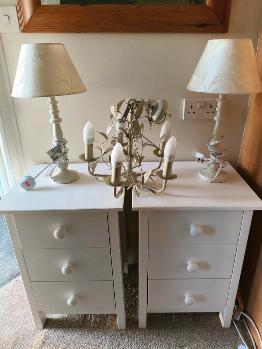 Beautiful wool rug 2 white lockers,2 lamps, - Image 1