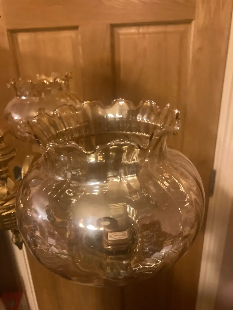 Three arm chandelier with large globes - Image 3