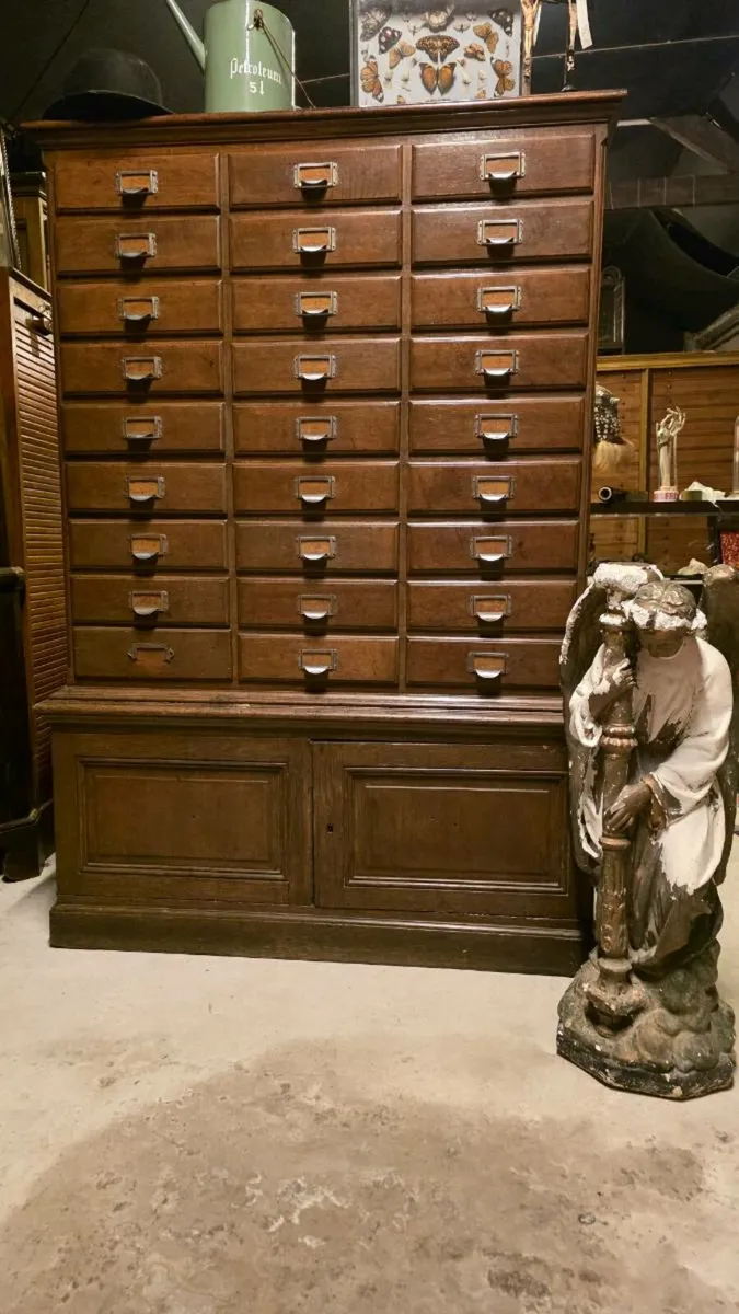 Antique notary office cabinet apothecary haberdash - Image 1