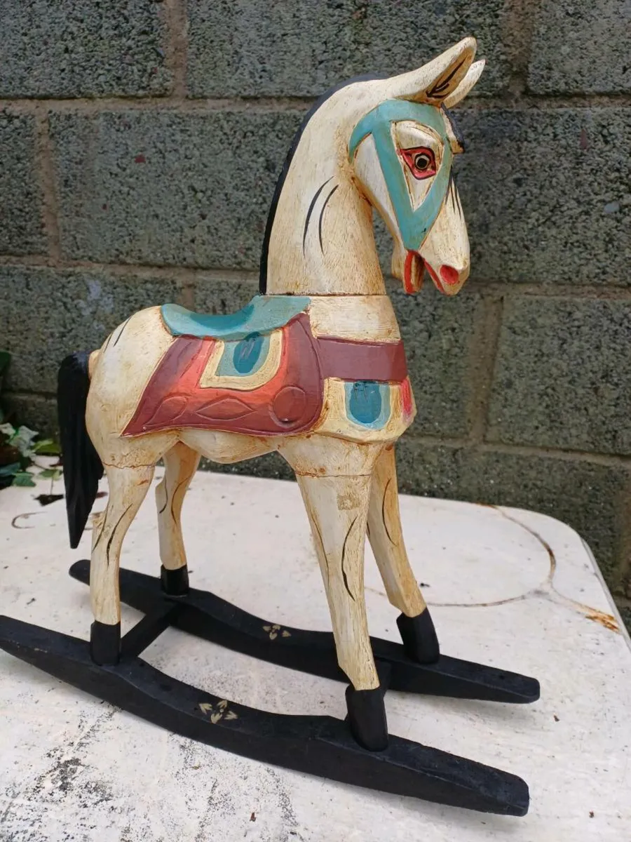 Vintage Handmade Wooden Horse - Image 2