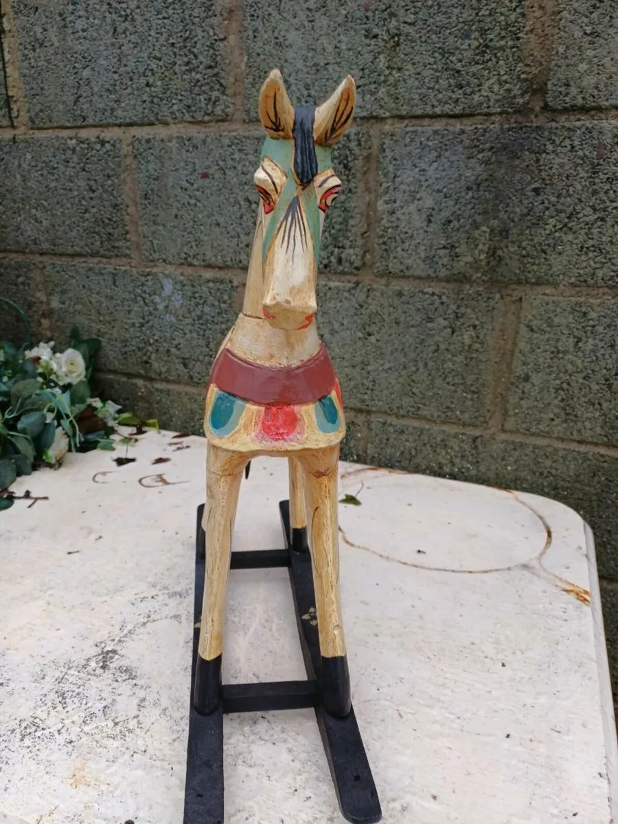 Vintage Handmade Wooden Horse - Image 3