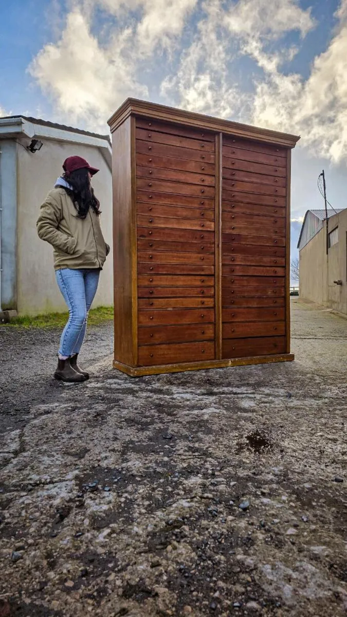 Huge antique apothecary drawer cabinet - Image 1