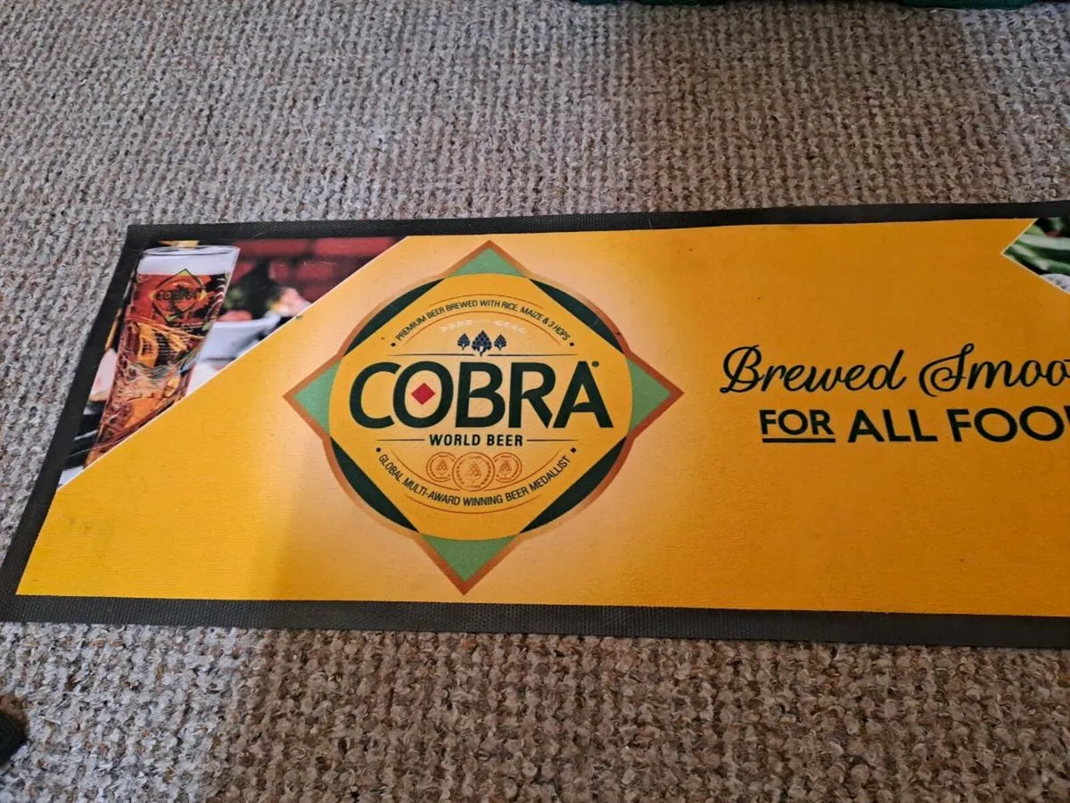 Large Cobra World Beer Bar Runner / Bar Mat - Image 2