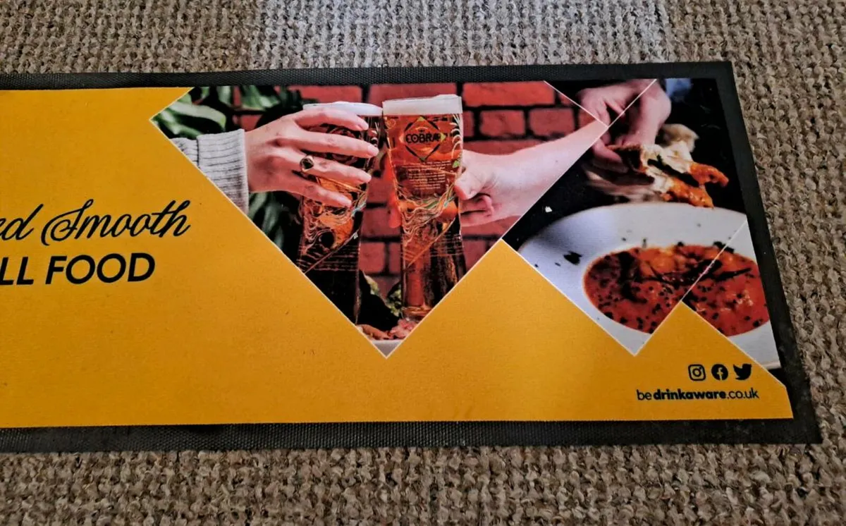 Large Cobra World Beer Bar Runner / Bar Mat - Image 3