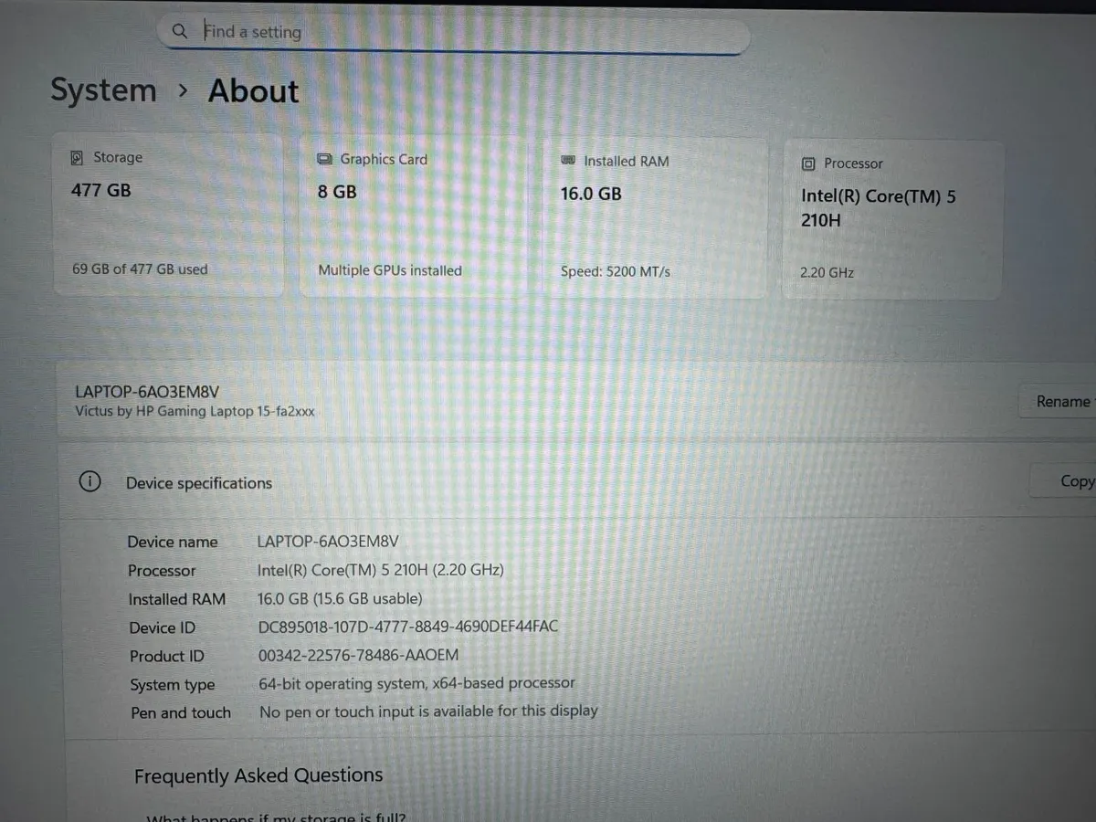 Hp Victus 15.6" 144Hz Gaming Laptop RTX 5060 - Image 2