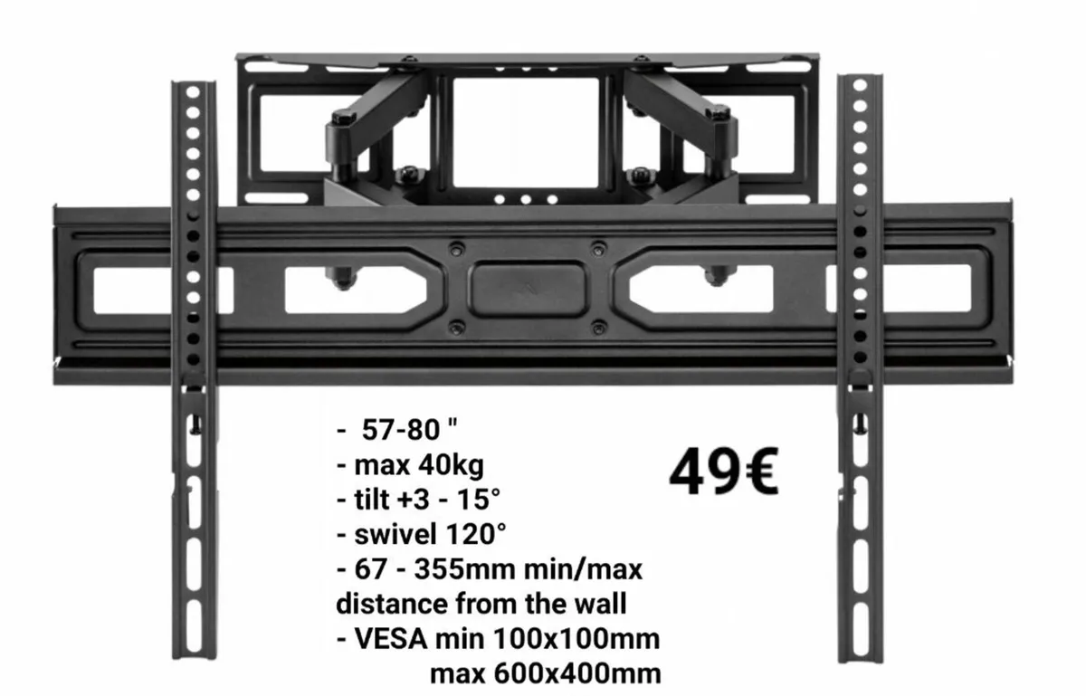 Tv Wall Mount Bracket Tilt Swivel 57-80" - Image 1