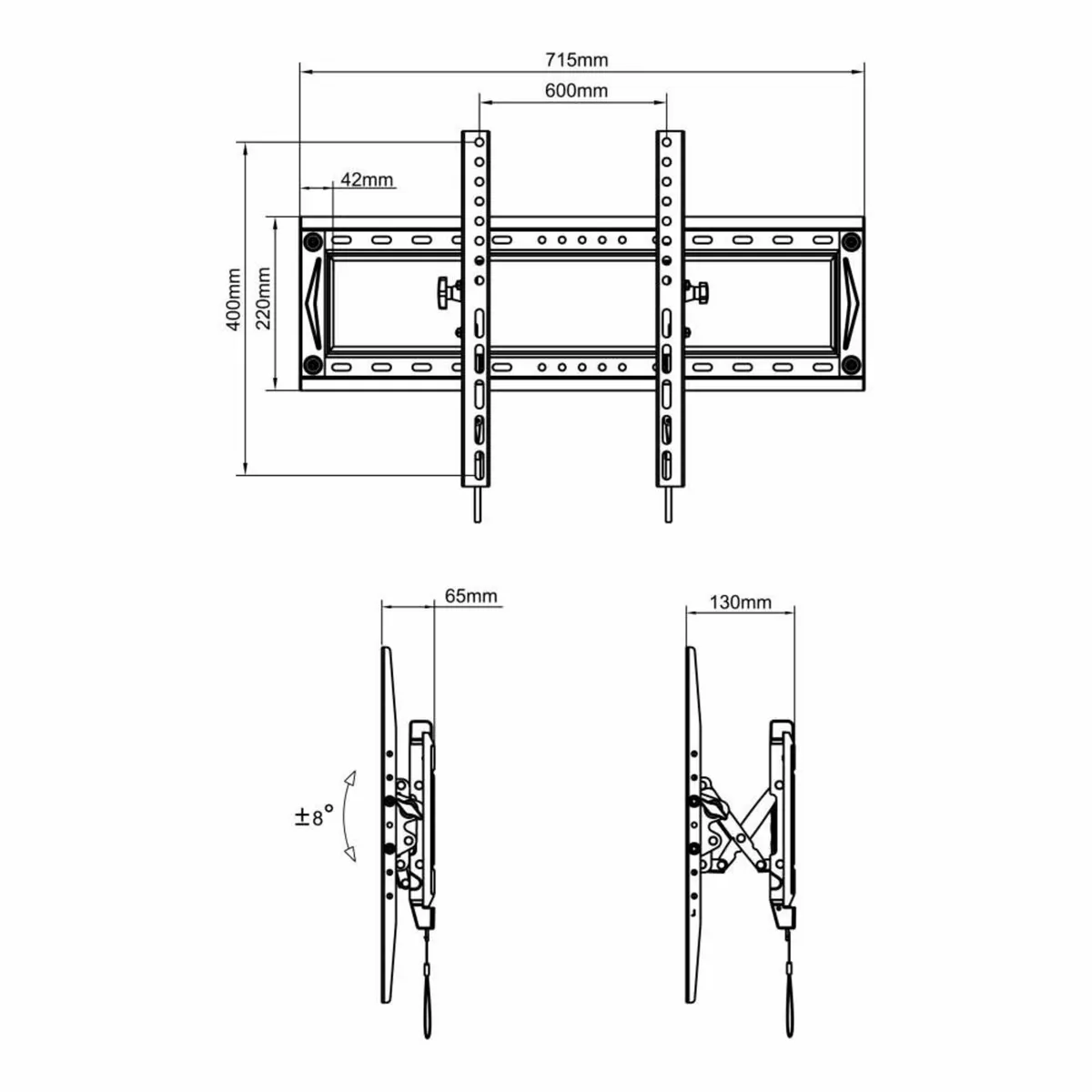 Tv Wall Mount Bracket Flat Tilt Pull Out 50-90" - Image 3