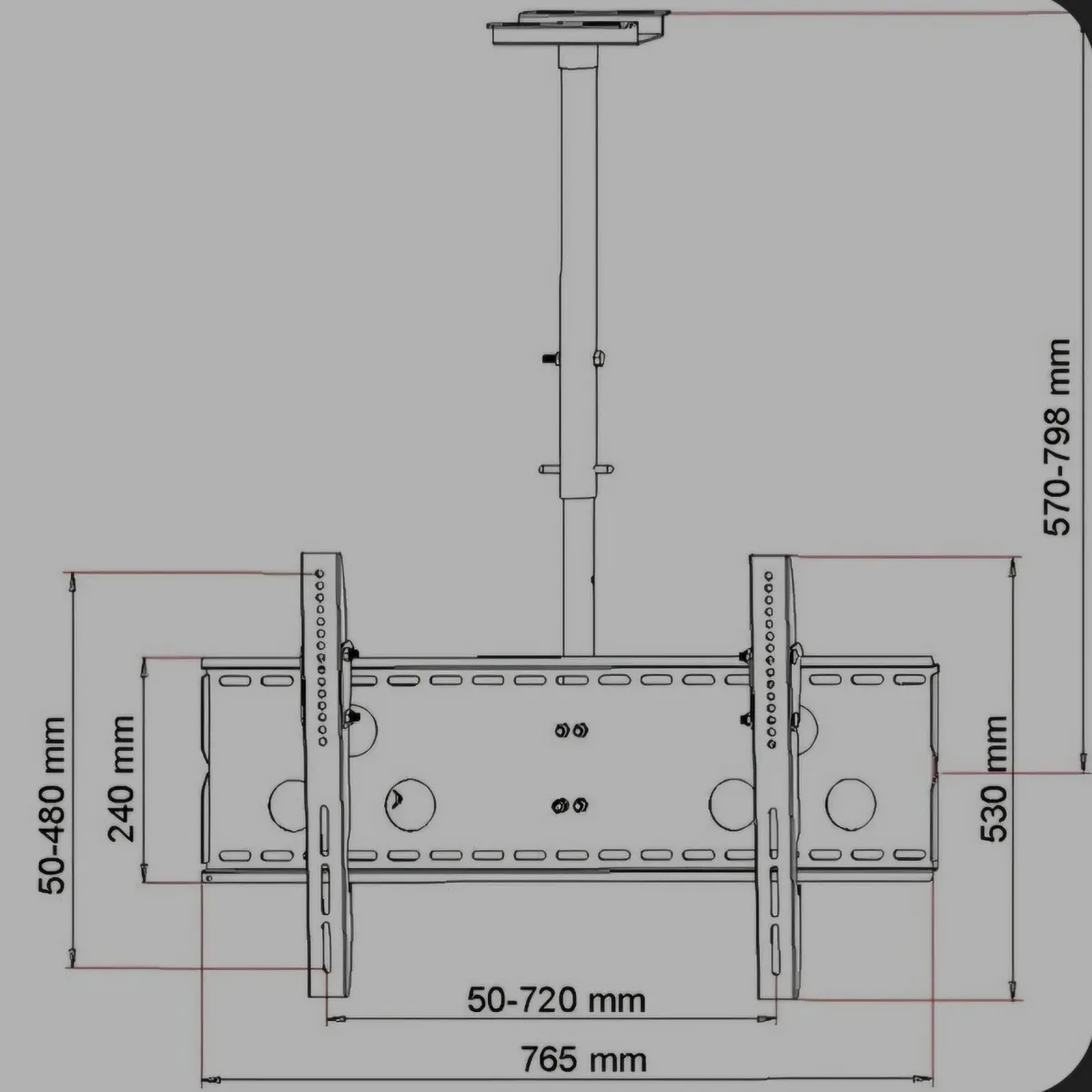Tv Ceiling Mount Bracket Tilt Swivel 43"-80" - Image 2
