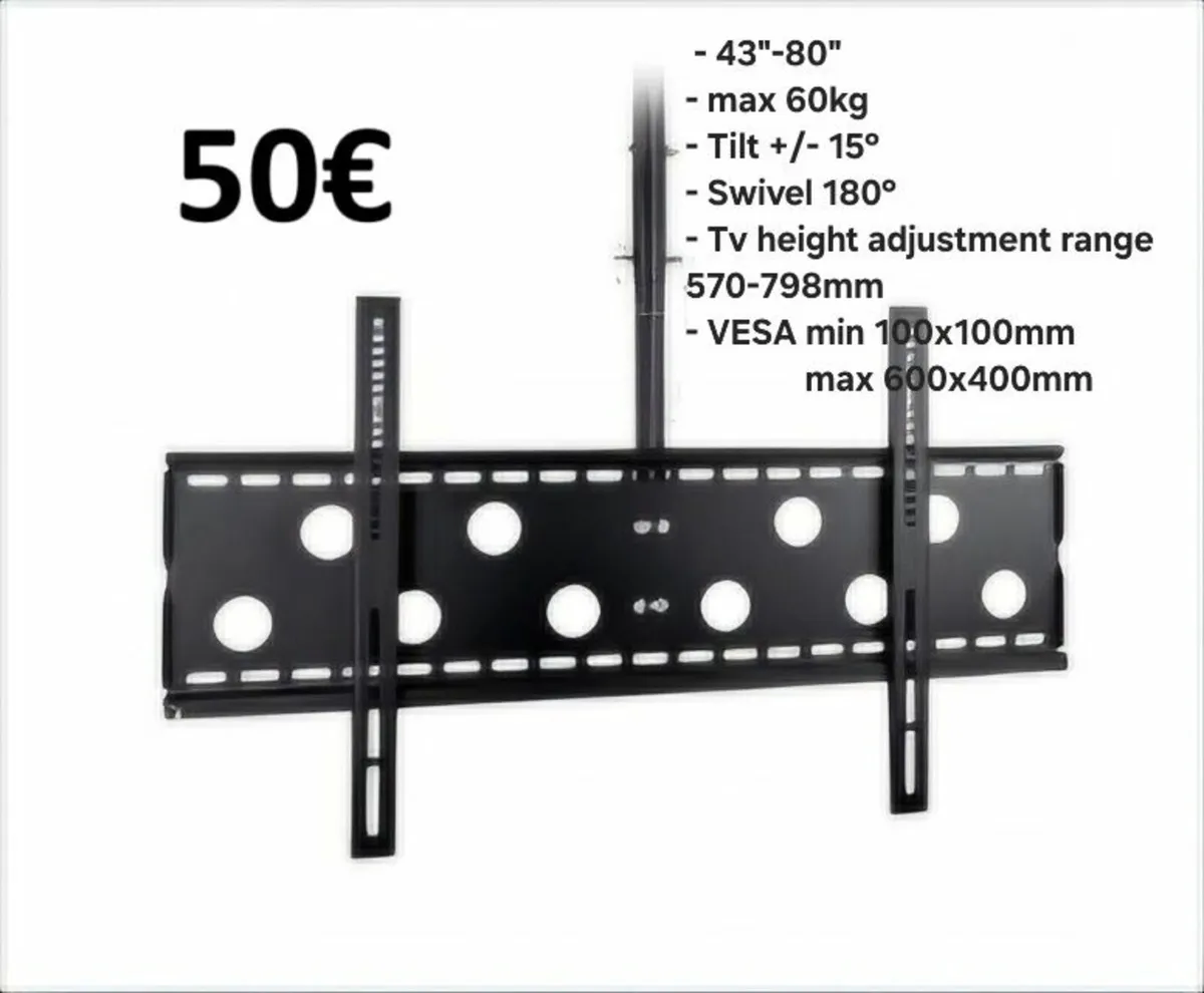 Tv Ceiling Mount Bracket Tilt Swivel 43"-80" - Image 1