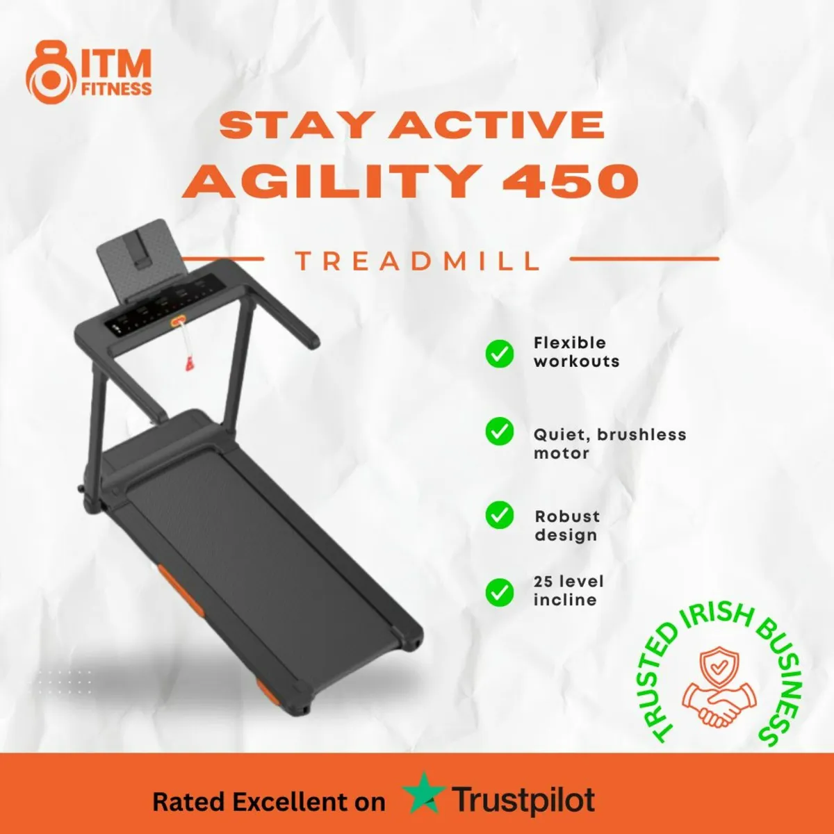 Agility 450 Treadmill | 25 Degree Incline - Image 4