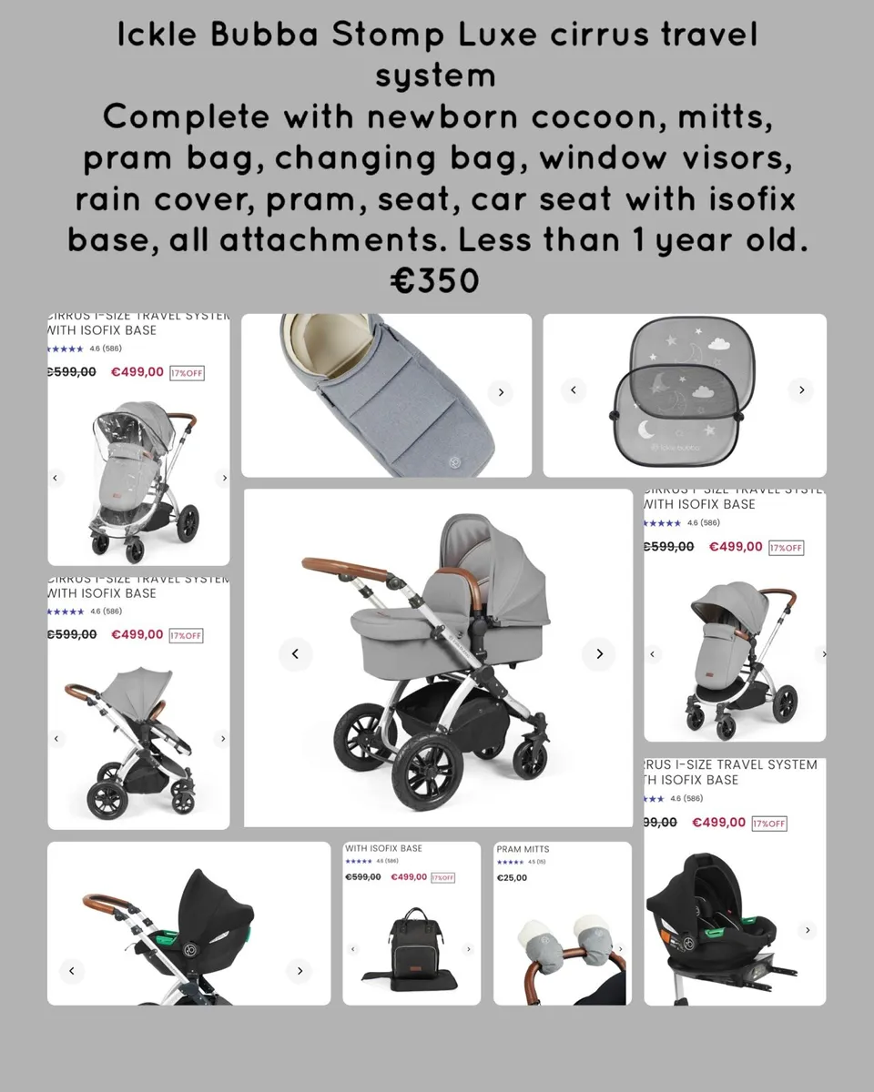 Ickle Bubba Stomp Luxe Cirrus travel system - Image 1