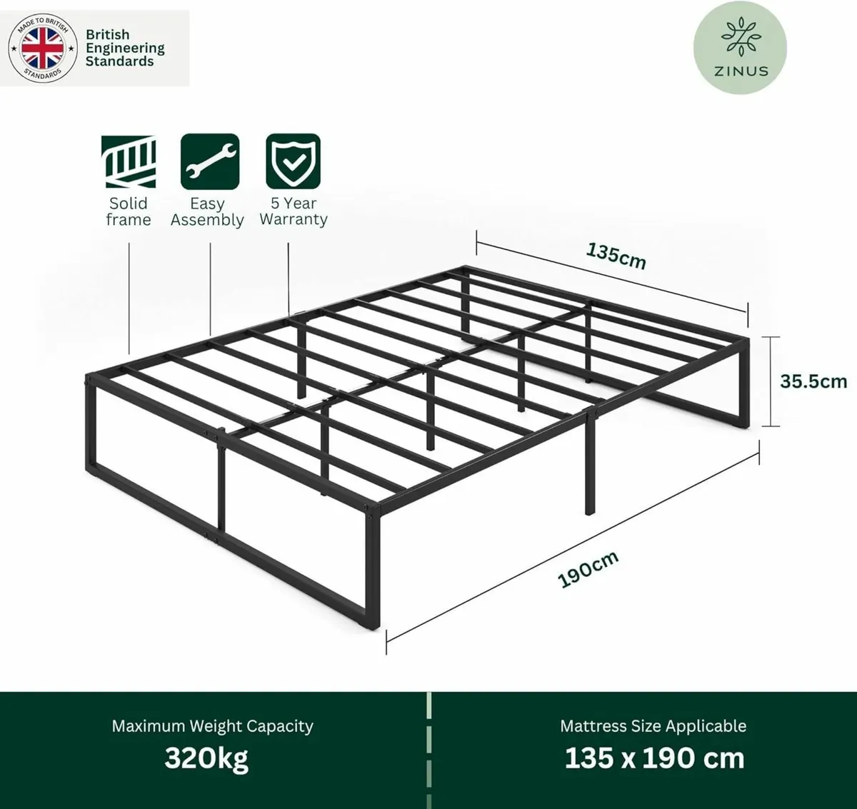 Lorelai Double Bed Frame - 4ft6 (135 x 190 cm) - Image 2