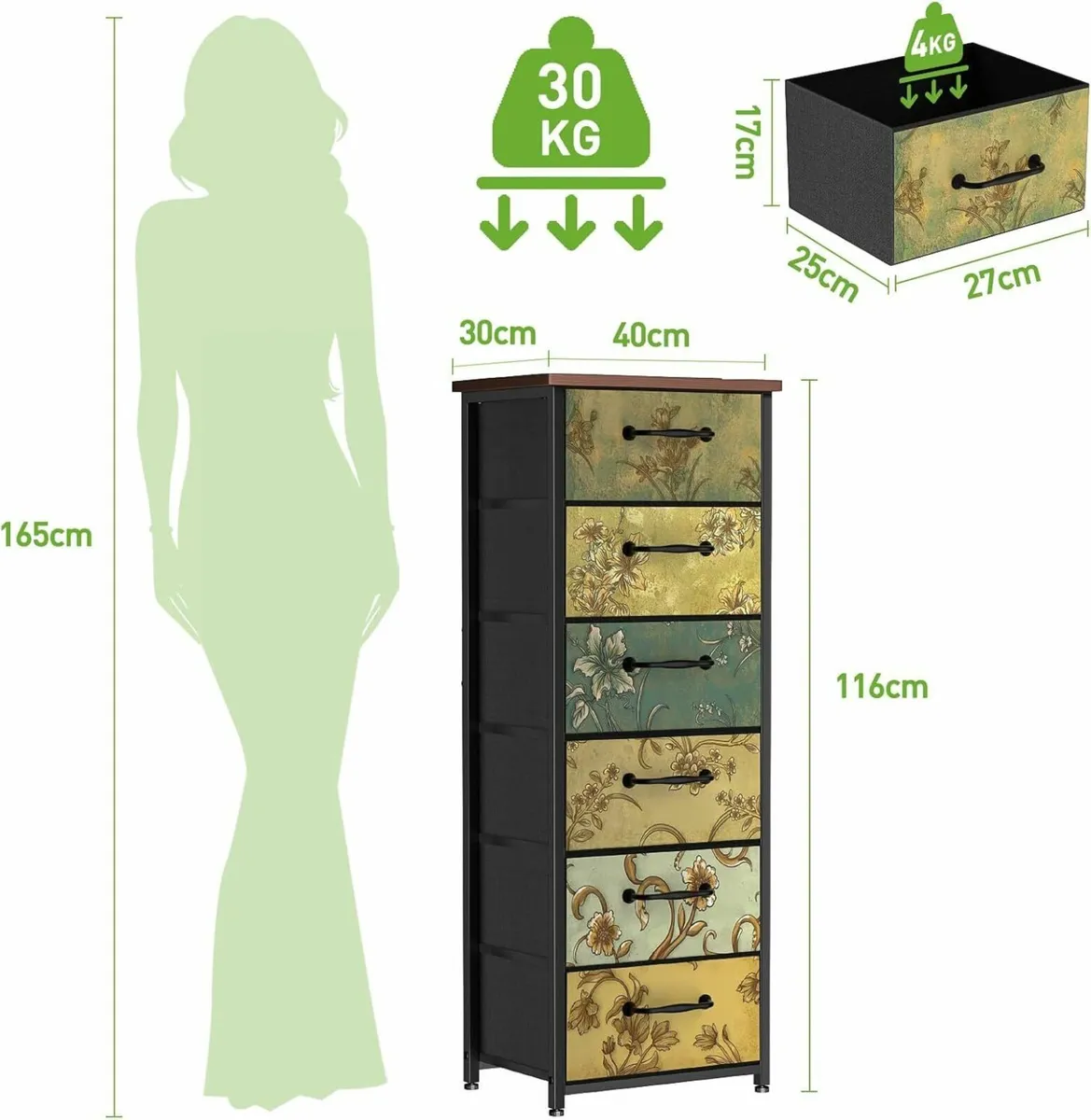 Chest of Drawers Bedroom - Dresser for Fabric - Image 3