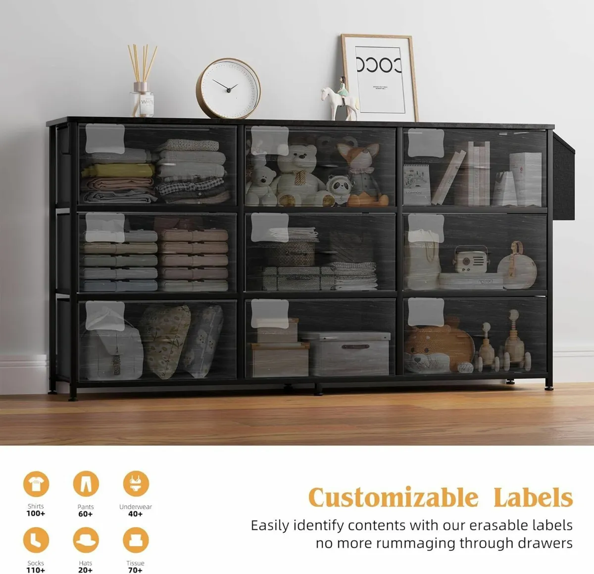 Fabric Chest of Drawers - Large TV Stand for - Image 4