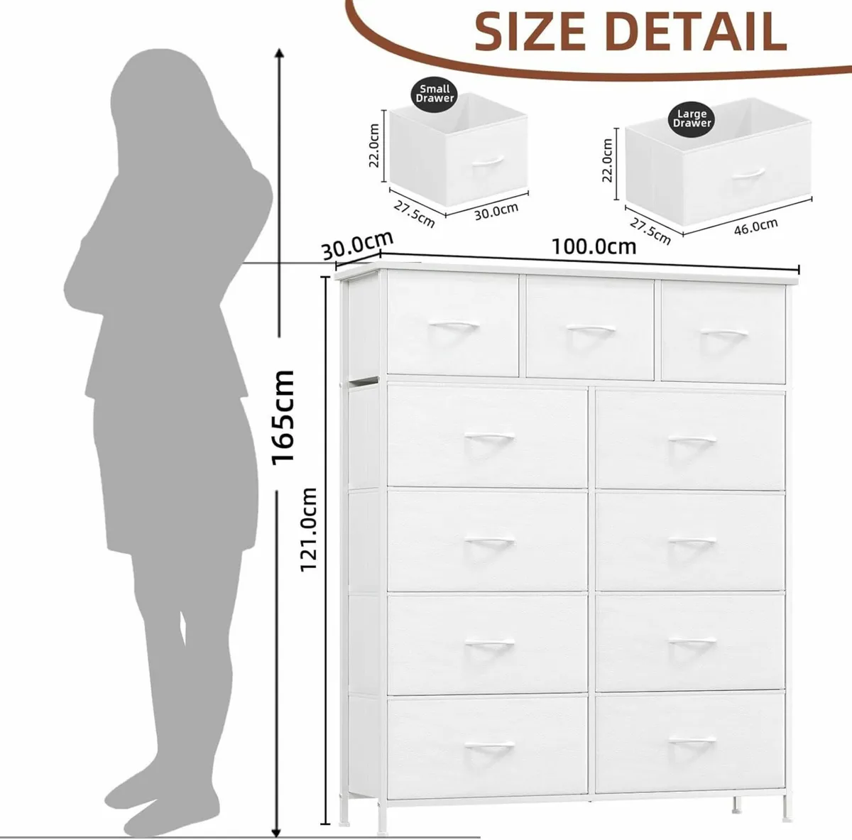 Tall Chest of Drawers for Bedroom with 11 Wide - Image 3