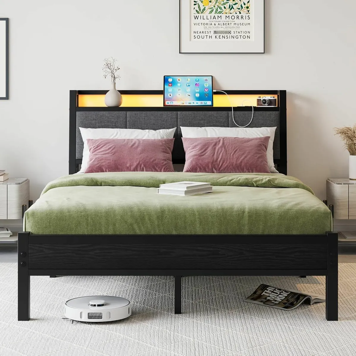 Double Bed Frame Charging Station 136x210cm - Image 3