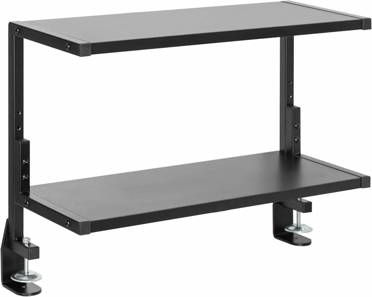 Clamp-on 61cm Above or Below Desk 2-Tier Shelving - Image 1