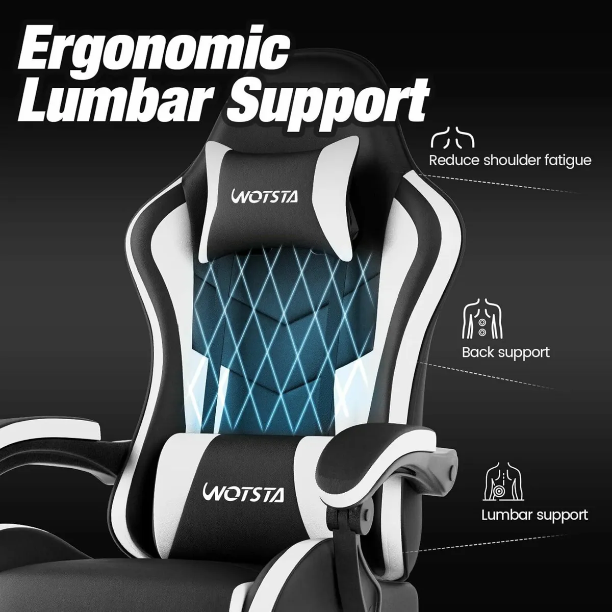 Gaming Chair with Footrest Ergonomic Computer - Image 4