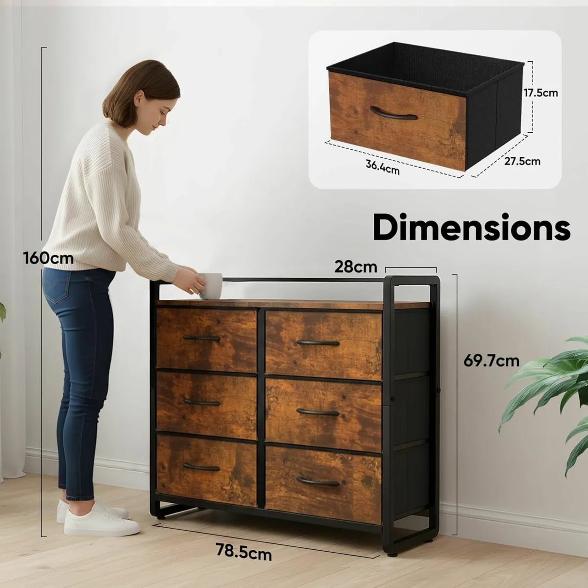 Chest of Drawer with 6 Drawers Large Capacity - Image 2
