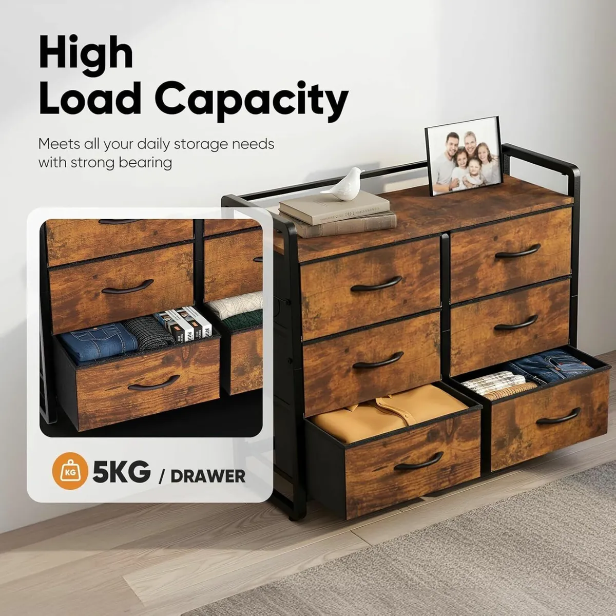 Chest of Drawer with 6 Drawers Large Capacity - Image 4