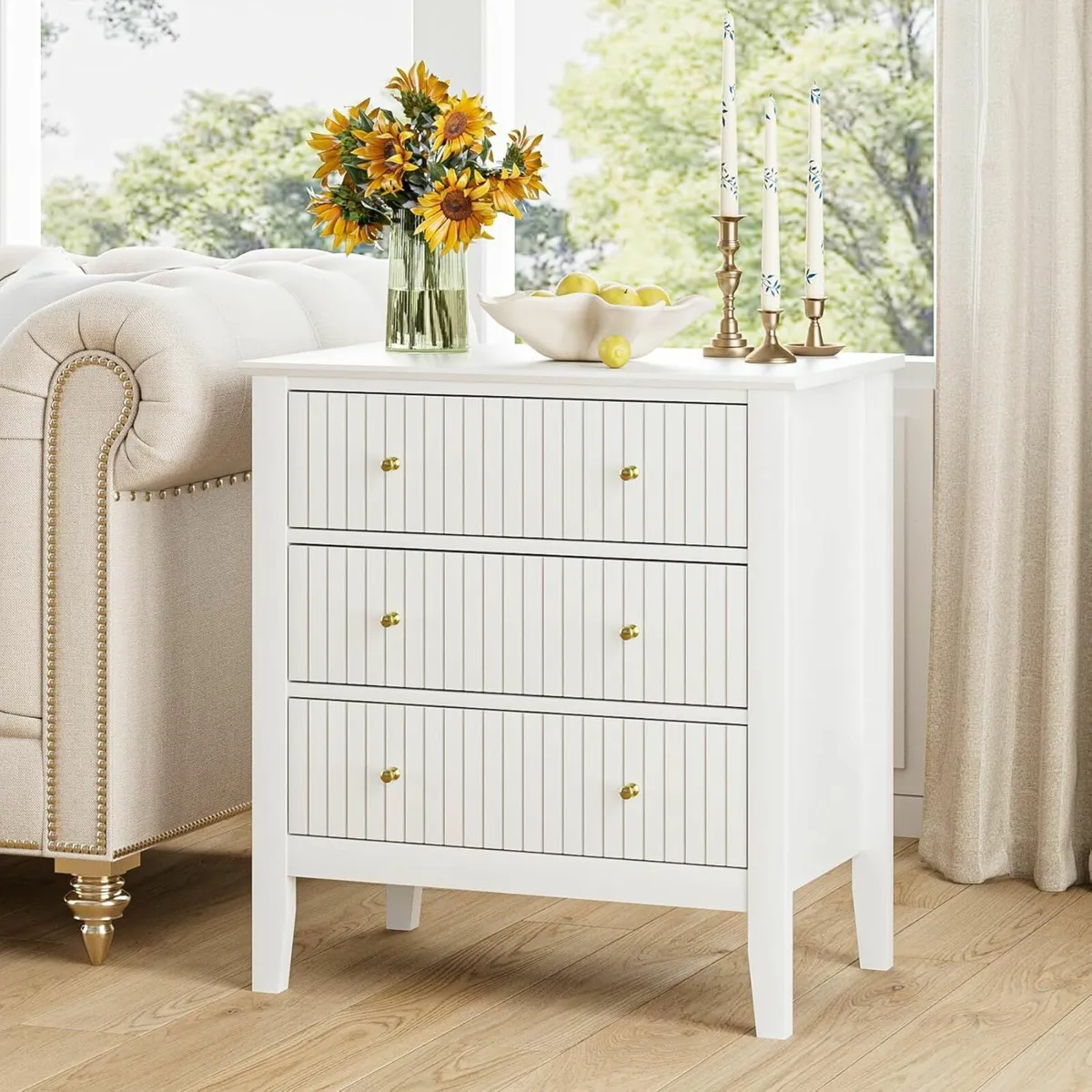 Large Chest of Drawers Bedroom 3 Drawer Bedside - Image 4