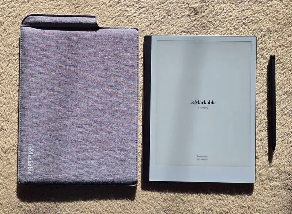 reMarkable 2 Premium Bundle | 10.3'' Paper Tablet, Marker Plus Pen, Built-in Eraser, Polymer Weave Folio in Grey - Image 3