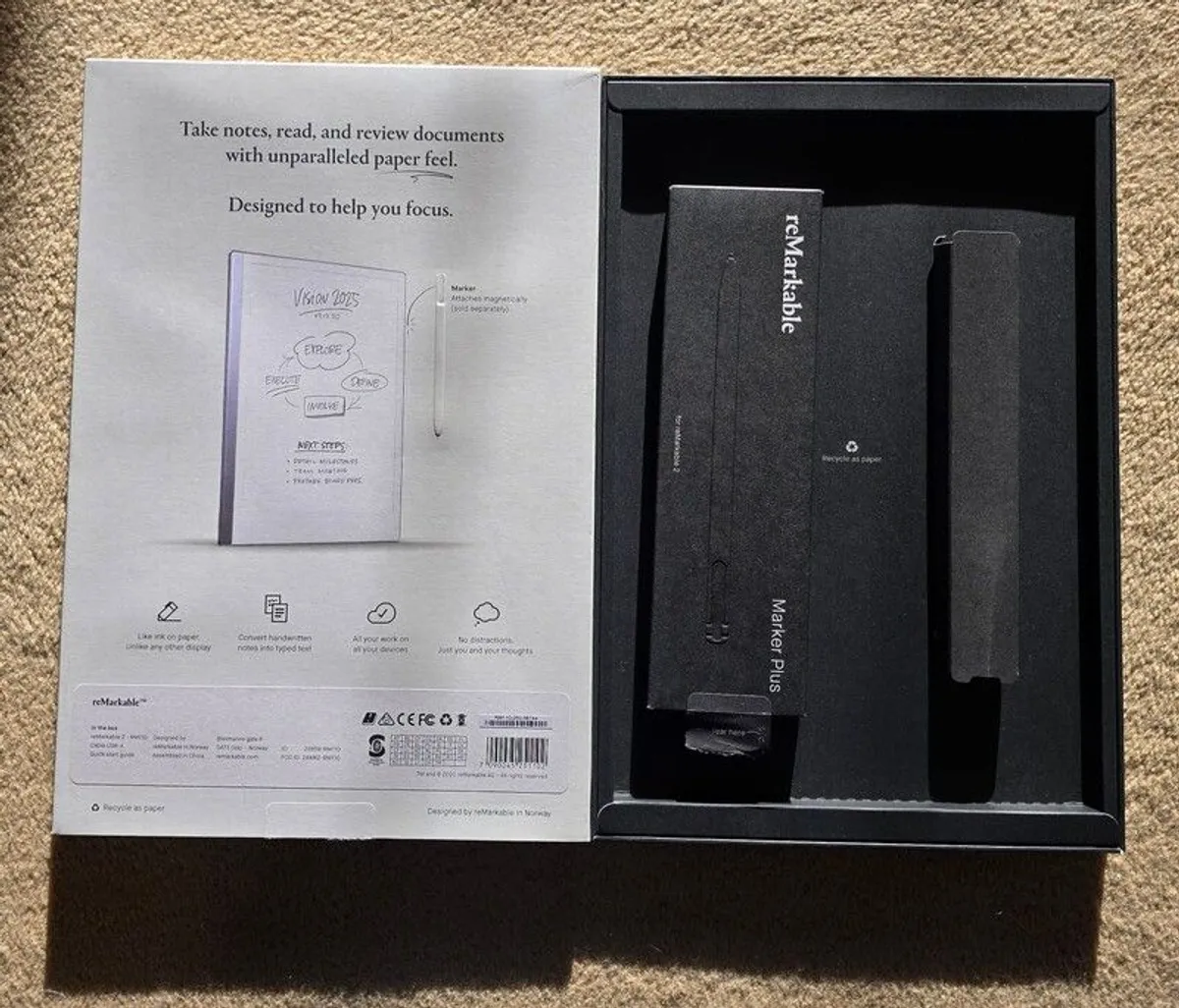 reMarkable 2 Premium Bundle | 10.3'' Paper Tablet, Marker Plus Pen, Built-in Eraser, Polymer Weave Folio in Grey - Image 4