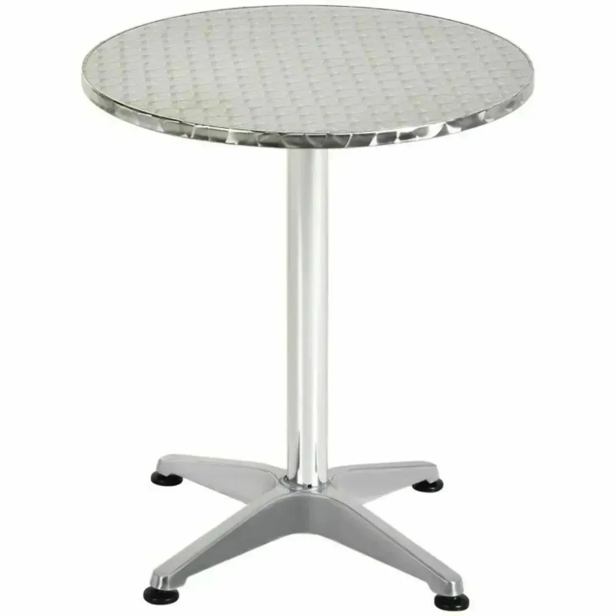 Cafe Bistro Restaurant Table Adjustable Silver - Image 1