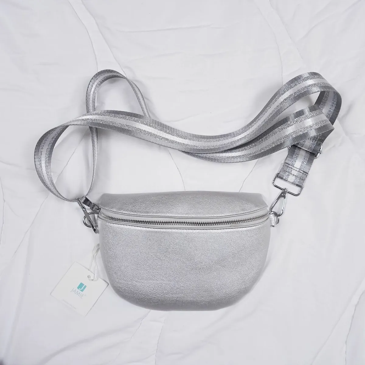 TKMaxx Silver Metallic Jamie Crossbody Bumbag - Image 1