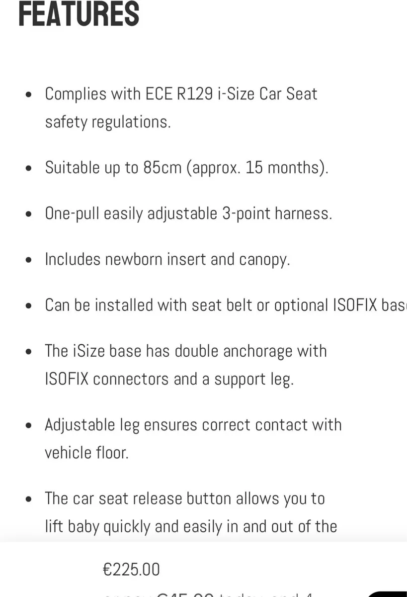 Enfa safe Baby Car sear with isofix - Image 4