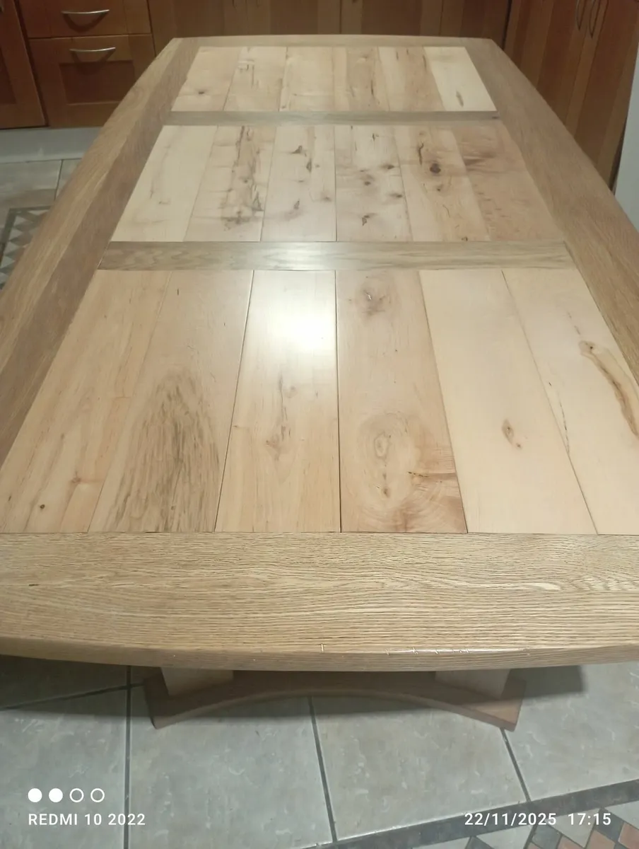 Oak & Maple Table, Rectory Style, Pedestal Base - Image 2