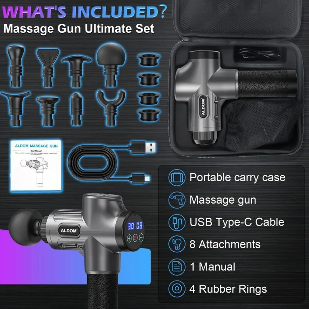 ALDOM Massage Gun Deep Tissue - Image 2