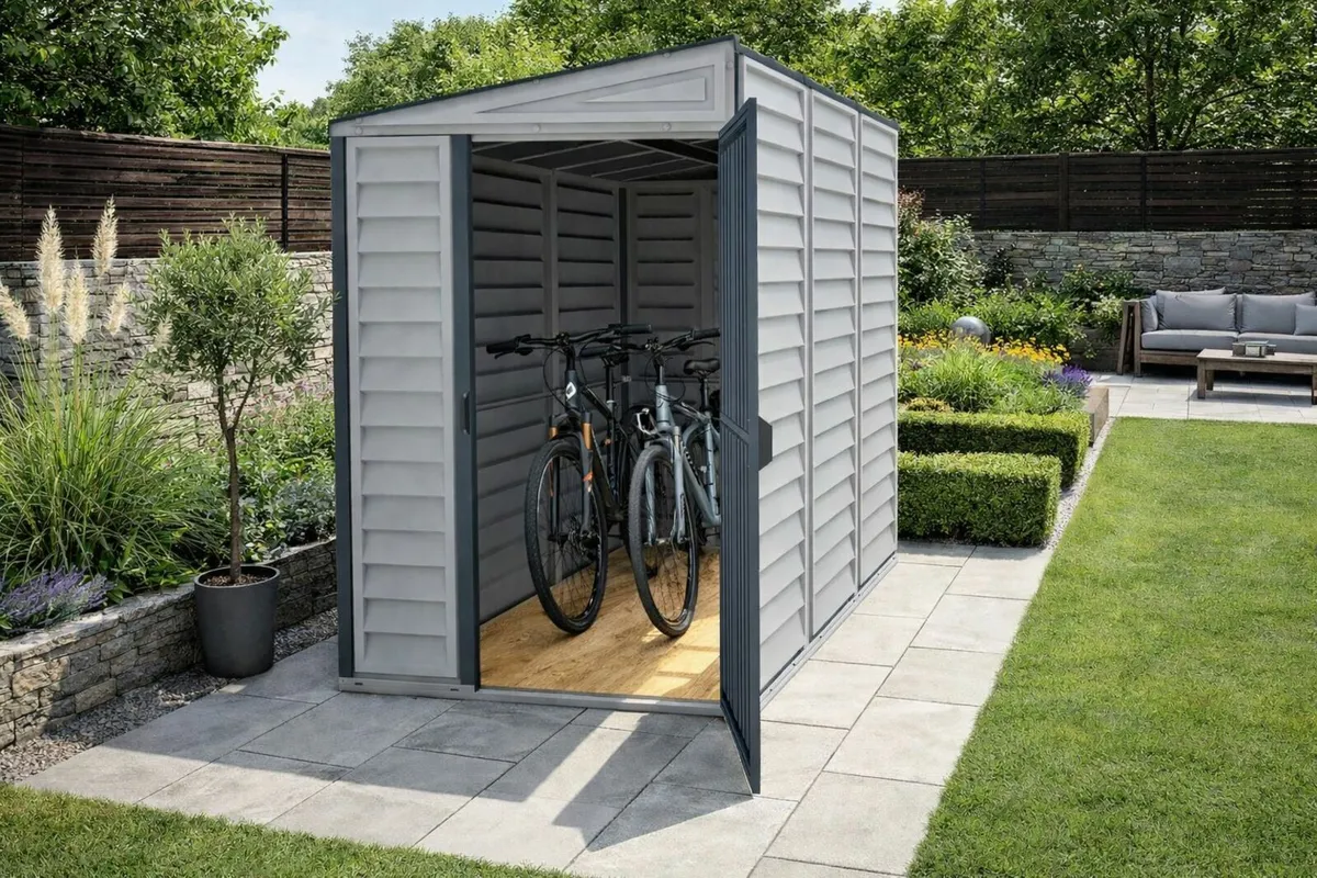 Sidemate 4x8 Vinyl Garden Pent Shed – Free Deliver - Image 1