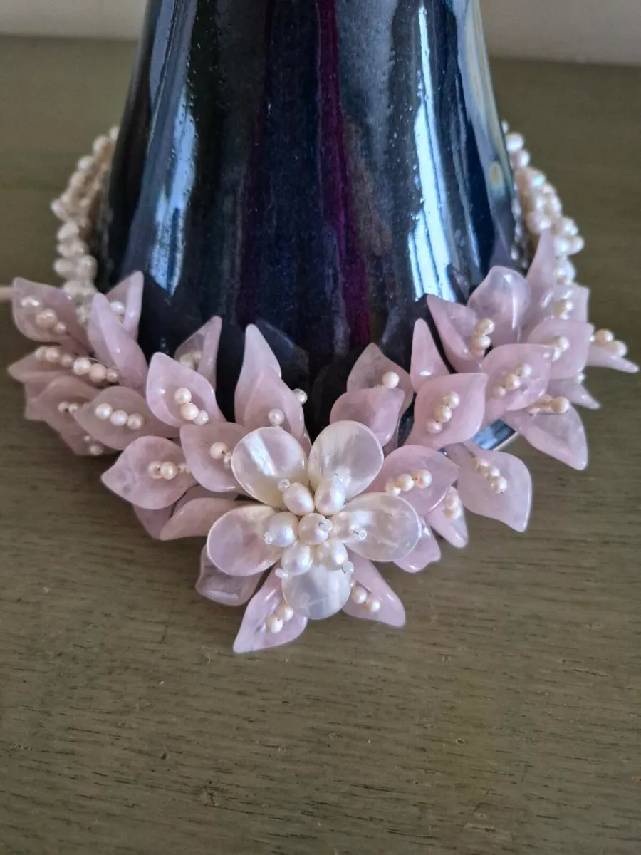 Sterling silver with crystals necklace . - Image 1