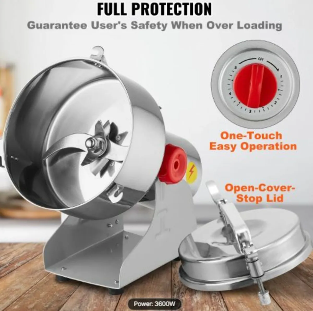 2500g Electric Grain Mill Grinder,High Speed 340W - Image 3