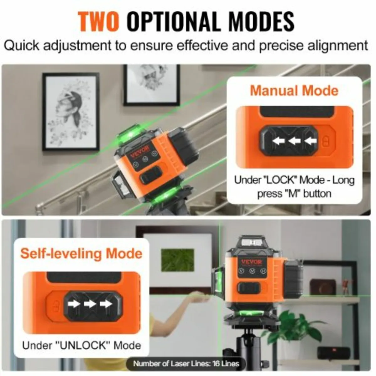 Laser Level 3048cm Green Cross Line Self Leveling - Image 2