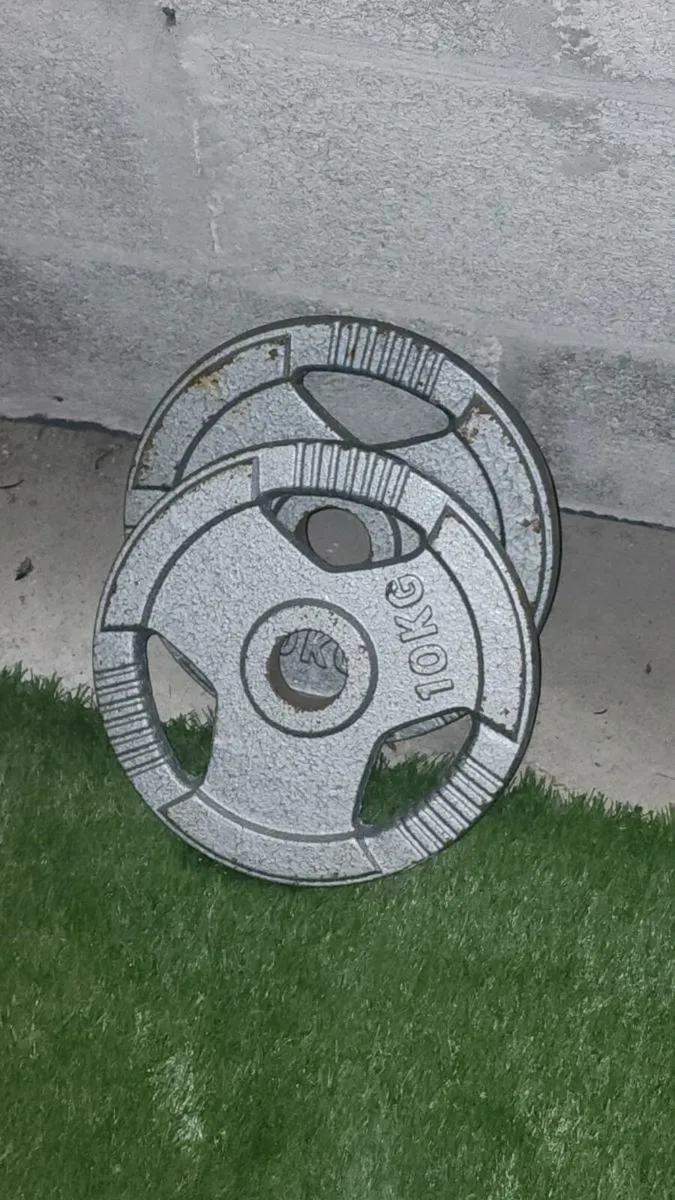 Olympic weights  2 x10kg cast iron silver