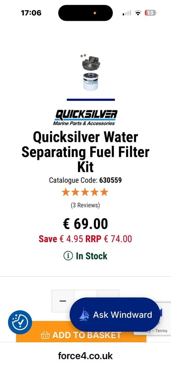 Quicksilver Water Separating Fuel Filter Kit - Image 3
