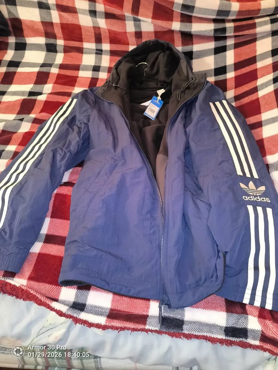 A new adidas Men's Micro Padded Hooded Jacket EU L